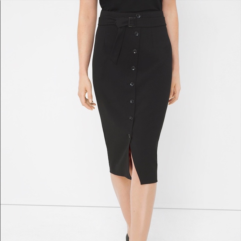 WHBM button front pencil skirt